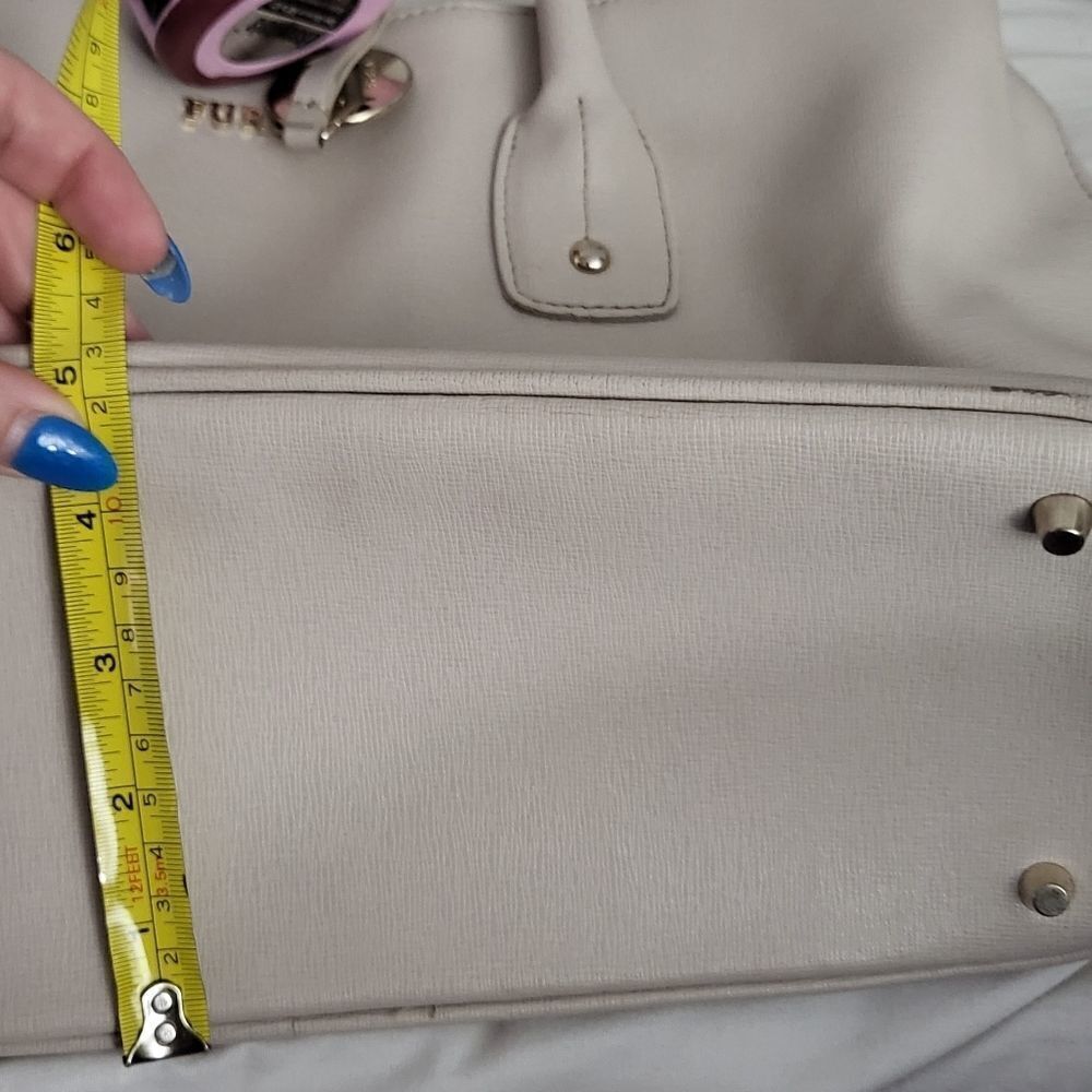 Off white Furla Top Handle Bag Large Tote shoulder bag women's - Picture 15 of 16